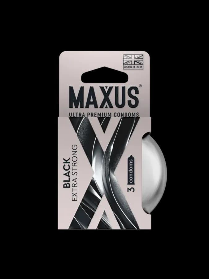 Презервативы MAXUS Extra Strong, утолщенные, черные, 3 шт