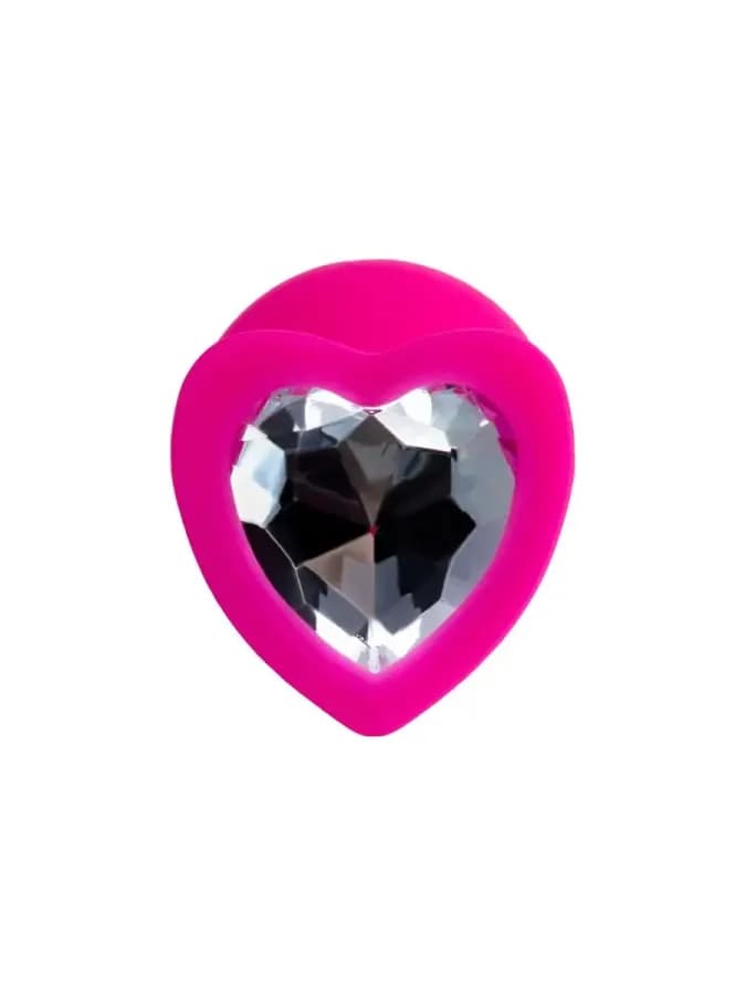 Анальная втулка Diamond Heart, розовая, 8 см, 3,5 см — фото 3