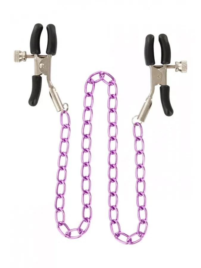Регулируемые зажимы на соски с цепью Nipple Chain Metal