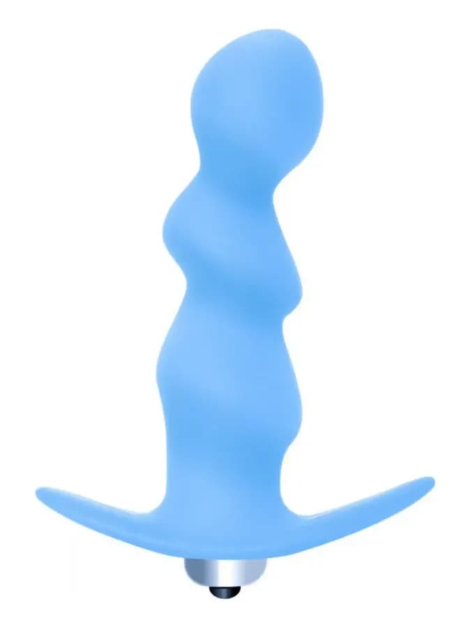 Spiral Anal Plug, голубая — фигурная анальная вибропробка