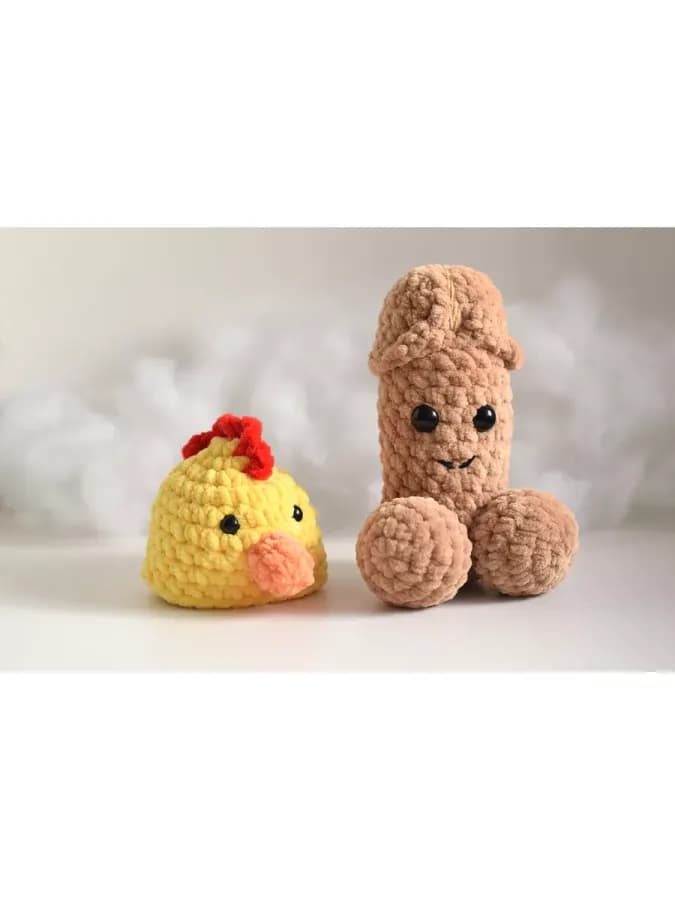 Пенис плюшевый вязаная игрушка член подарок на день рождения