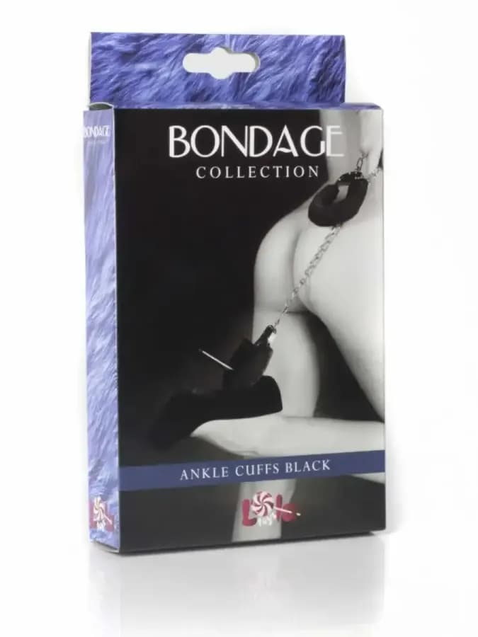 Чёрные меховые оковы на ноги BONDAGE — фото 2