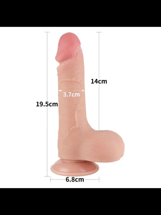 Реалистичный фаллоимитатор Lovetoy Sliding Skin (19,5×3,7 см) с двойной плотностью телесный
