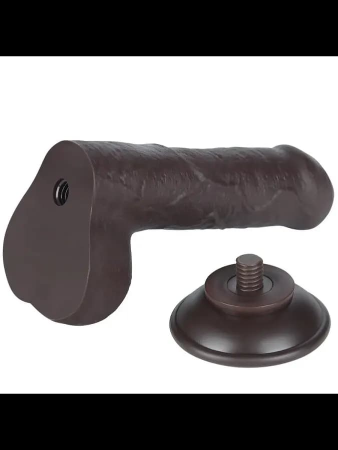 Реалистичный фаллоимитатор Lovetoy Sliding Skin (18,3×3,5 см) с двойной плотностью коричневый — фото 4