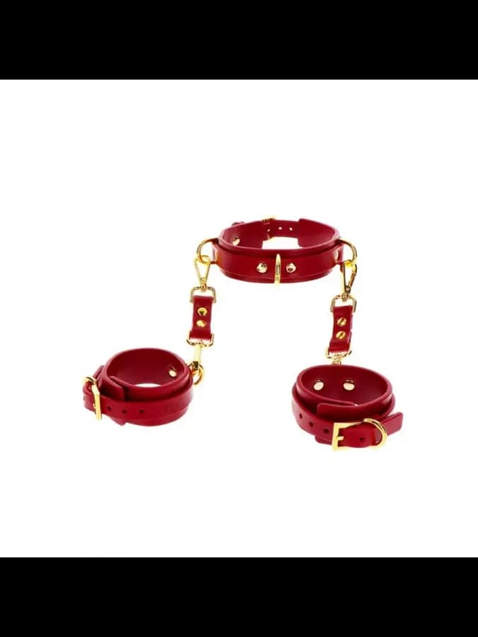 Ошейник d-ring с манжетами на запястье табум