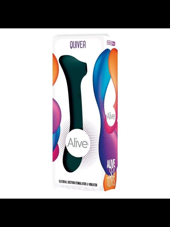 Вибратор с клиторальной стимуляцией Quiver от Alive, тёмно-зелёный — фото 2