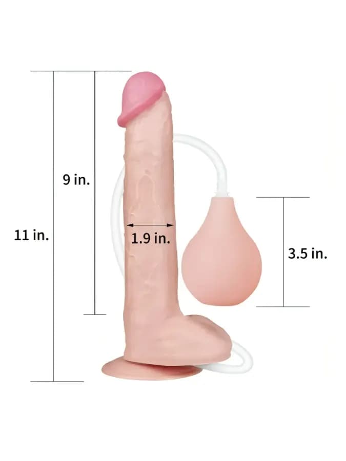 Фаллоимитатор Lovetoy (28×4,8 см) с имитацией эякуляции черный — фото 2