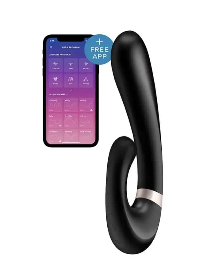 Смарт вибратор кролик с подогревом Satisfyer Heat Wave Connect App черный