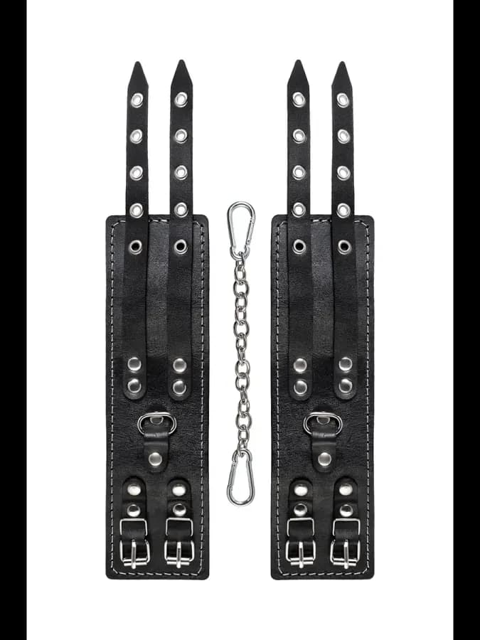 Оковы с двумя ремнями и красной подкладкой — фото 5