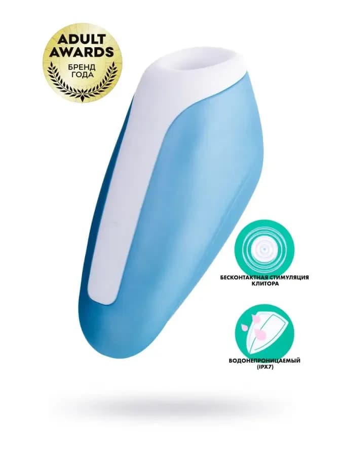 Стимулятор клитора Love Breeze, голубой, 9,5 см
