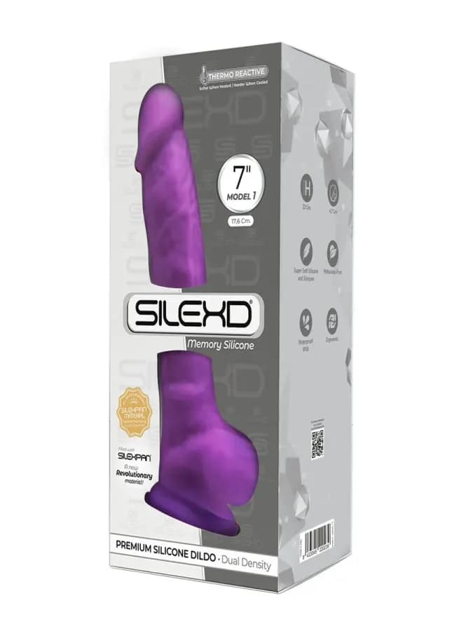 Фаллоимитатор SileXD Model 1 7 на присоске фиолетовый 17,5 — фото 2