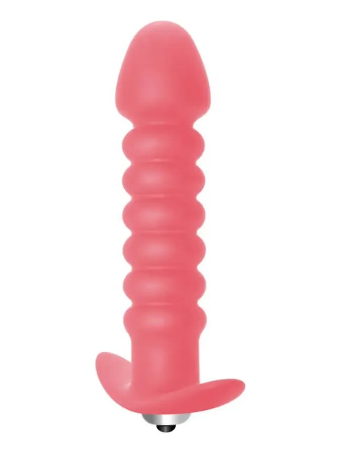 Twisted Anal Plug, розовая — анальная вибропробка, 11.9×3 см