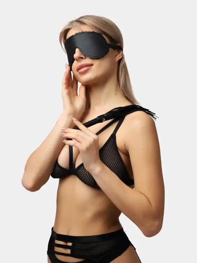 Набор БДСМ маска BDSM с мехом, плетка, ролевые игры — фото 4