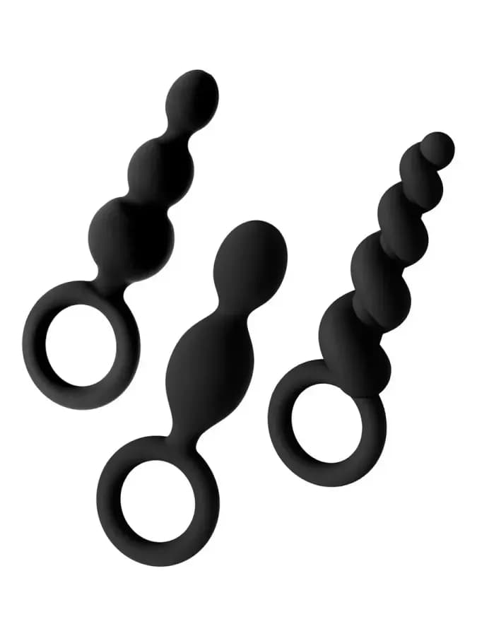 Plugs Silicone, черные — набор анальных плагов
