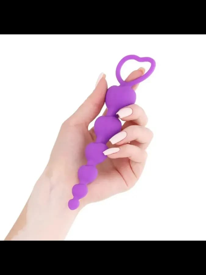Анальные шарики, силикон Soft-touch, d=11-32 мм, h=140 мм — фото 2