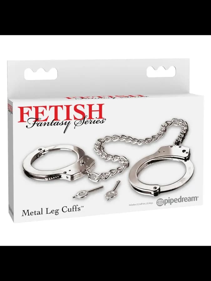 Фиксация для ног с длинной цепочкой Metal Leg Cuffs - Silver