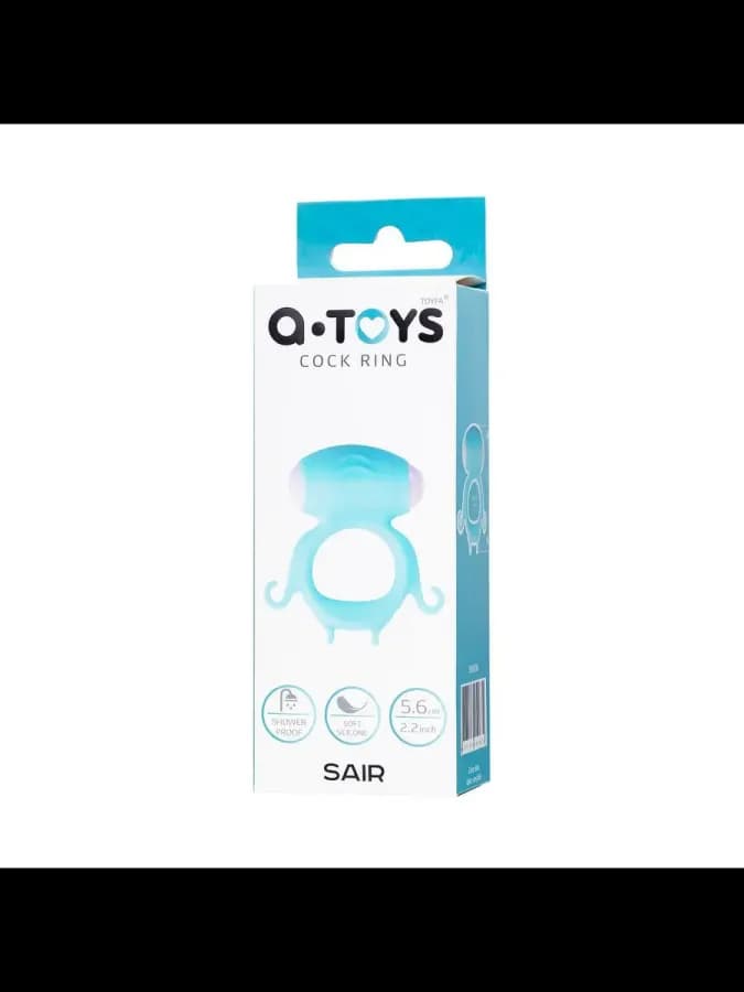 Виброкольцо на пенис A-Toys by TOYFA Sair, силикон, голубое — фото 5