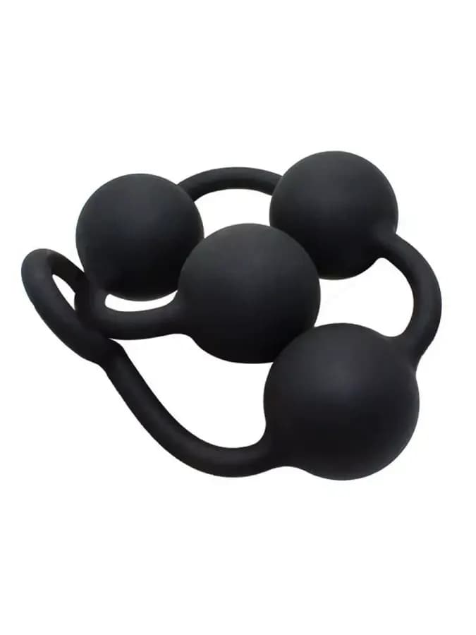 Большая анальная цепочка BIG BLACK ANAL BEADS 39см — фото 3