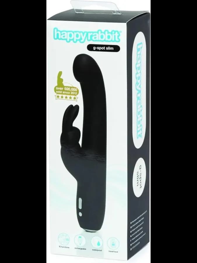 Вибратор Happy Rabbit Slimline G-Spot перезаряжаемый, черный — фото 2