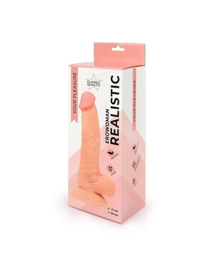 Реалистичный телесный фаллоимитатор Erowoman на присоске — фото 5