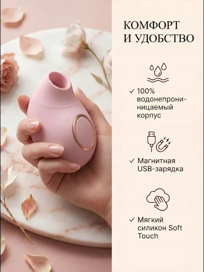 Вакуумно-волновой вибратор Seductive розовый
