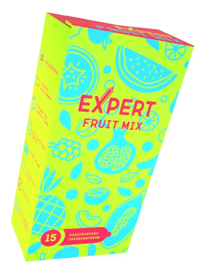 Презервативы EXPERT Fruit Mix, фруктовые ароматизированные, 15 шт
