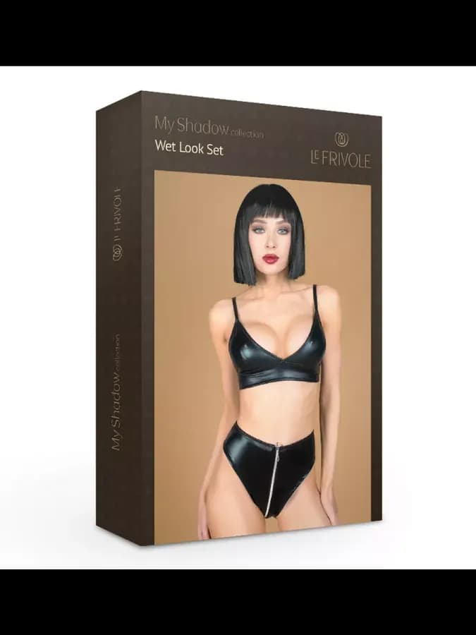 Комплект лиф и трусики с молнией черный 2XL/3XL
