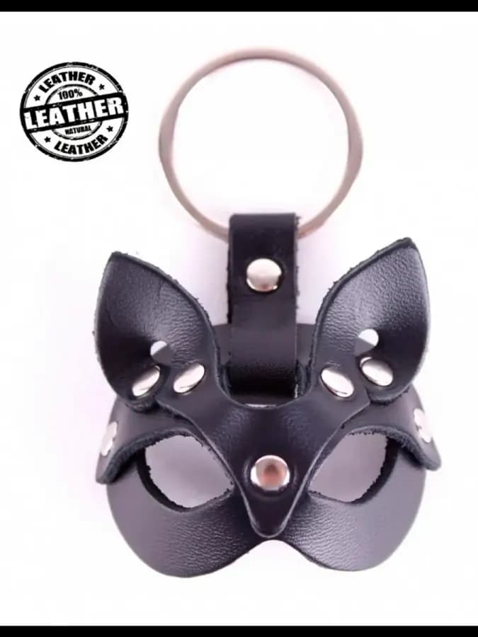Брелок БДСМ маска кошки, черный