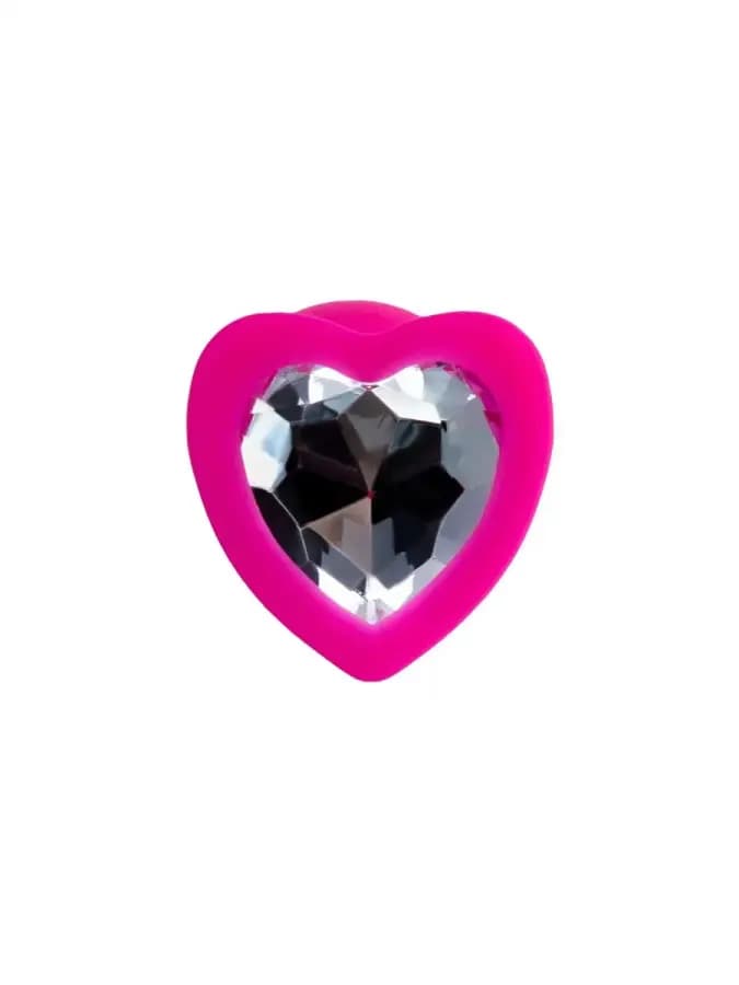 Анальная втулка Diamond Heart, розовая, 7 см, 2,8 см — фото 3