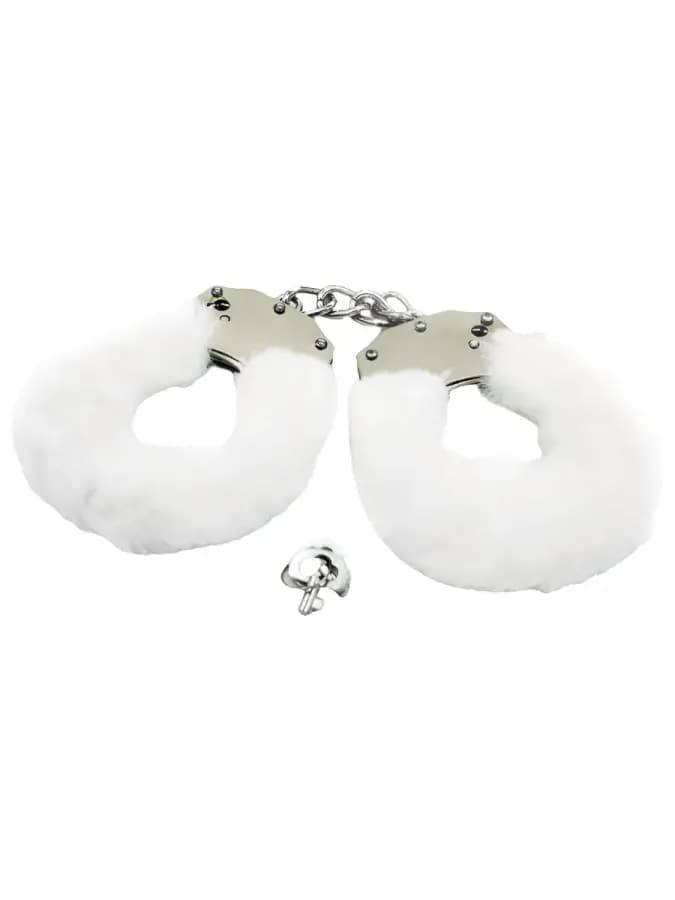 Меховые наручники, белые, MMG Sex Toys