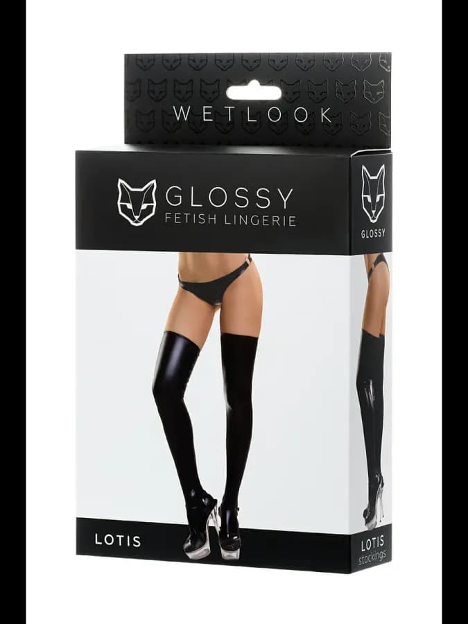 Чулки Glossy LOTIS из материала Wetlook — фото 5