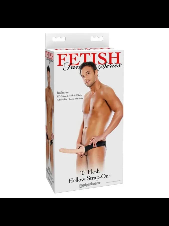 Фаллопротез полый унисекс на ремнях 10 Hollow Strap-On