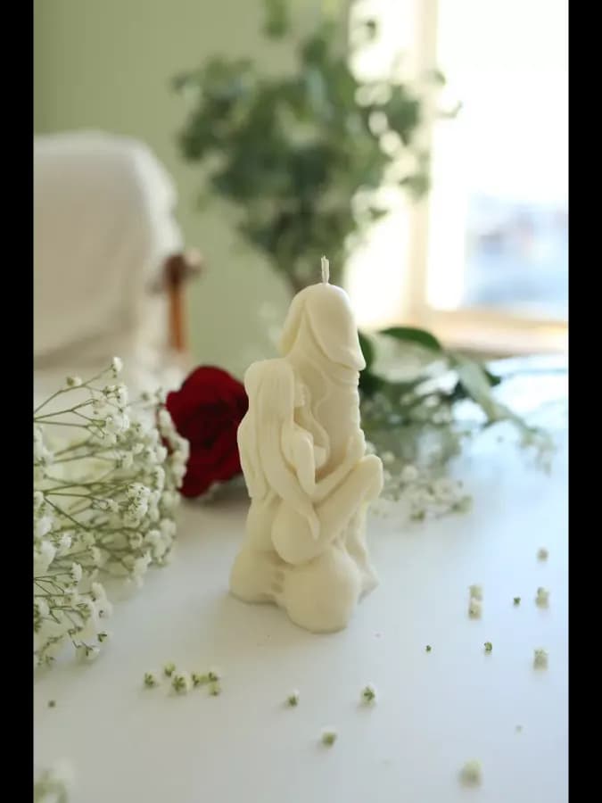 Свеча Любовница, Лингам, фаллос, цвет белый
