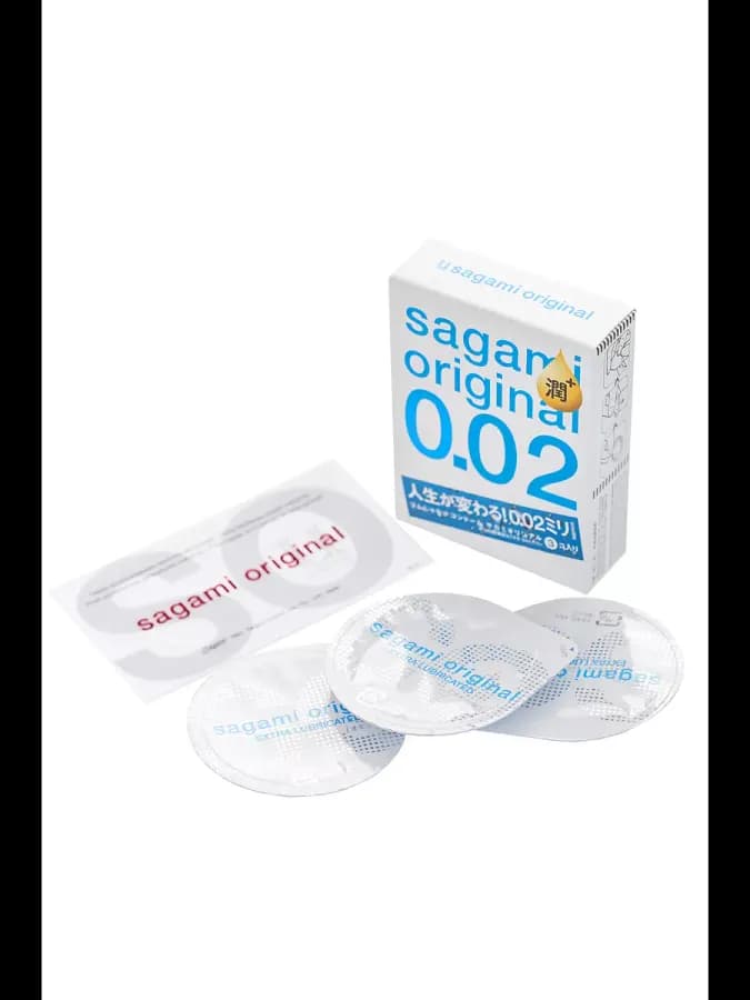 Sagami Original 002 №3 Extra Lub - Презервативы полиуретановые 3 шт