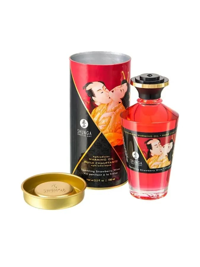 Массажное интимное масло с ароматом клубничного вина
