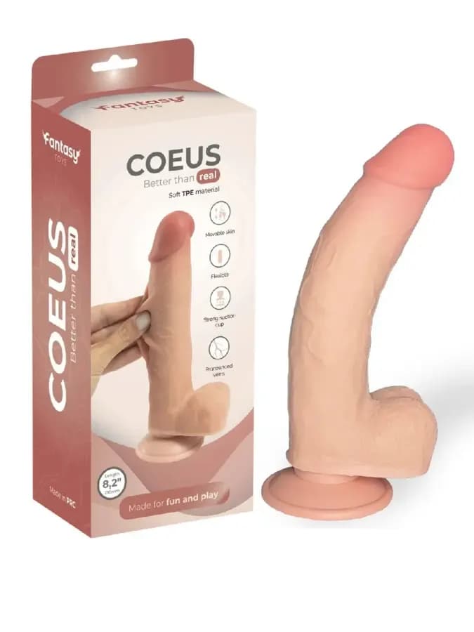 Фаллоимитатор Coeus с подвижной кожей Fantasy Toys 21 см