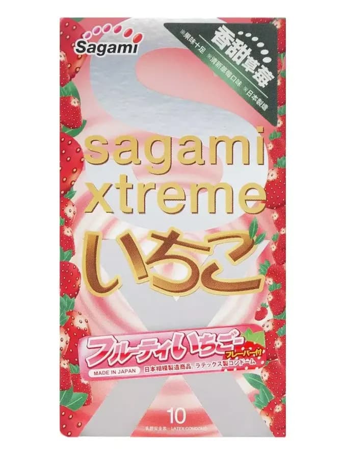 Презервативы Sagami xtreme strawberry 10 шт — фото 2