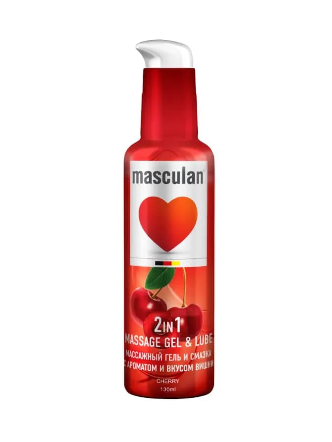 В 1 Массажный гель и смазка Masculan с ароматом и вкусом вишни 130 мл
