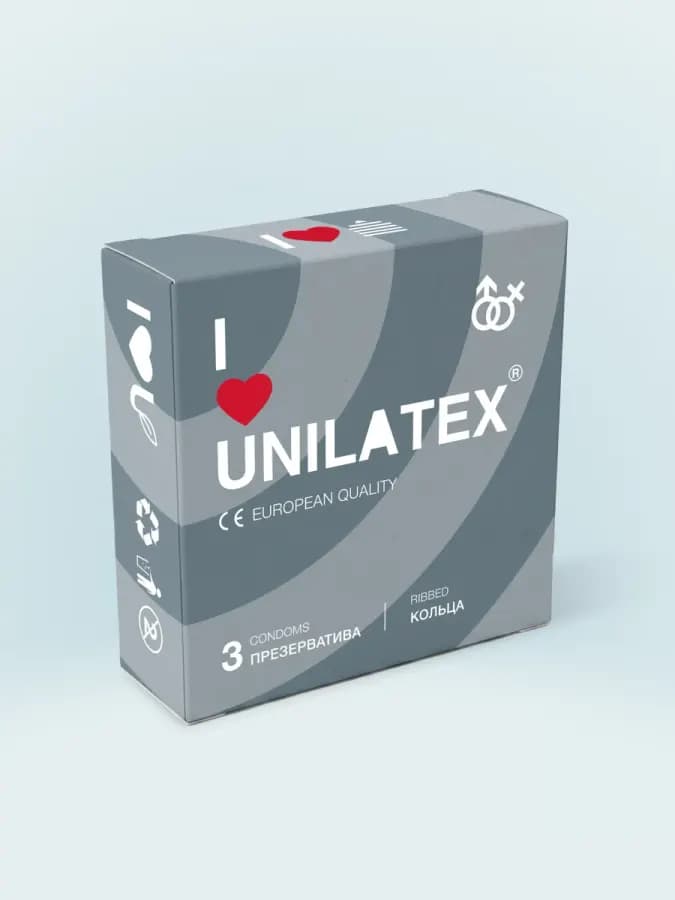 Презервативы Unilatex Ribbed/ребристые, 3 шт