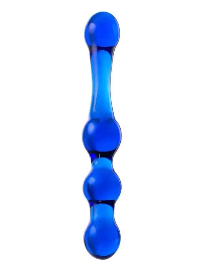 Двусторонний синий стимулятор из стекла Glass — фото 3