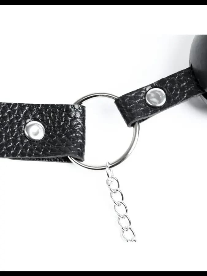 Кляп БДСМ Оки-Чпоки, кляп с зажимами для сосков, кожа — фото 5