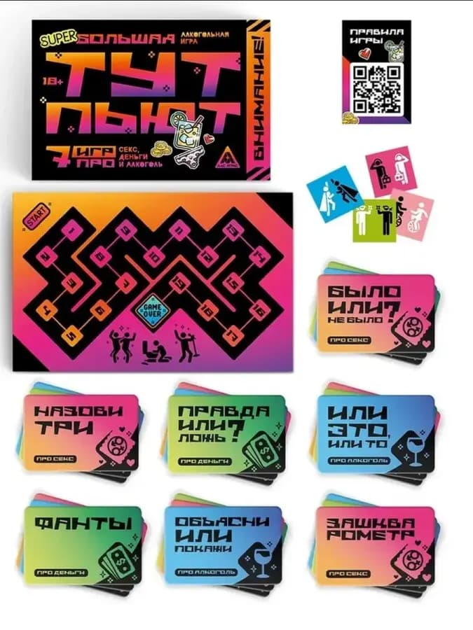 Интригующая алкогольная игра 7 в 1 для взрослых