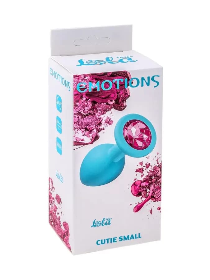 Анальная пробка Emotions Cutie Small Turquoise pink crystal