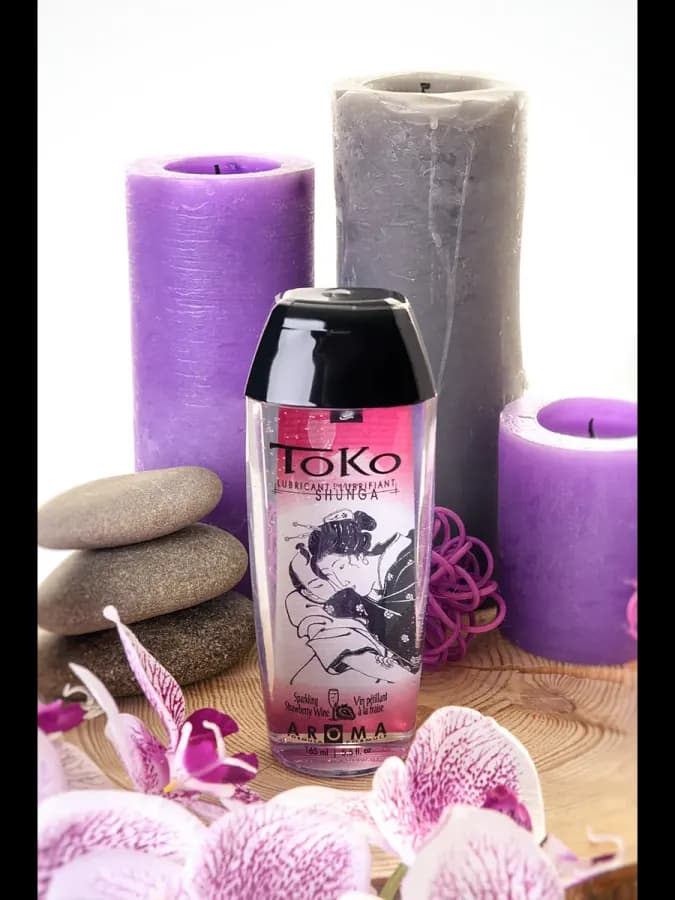 Лубрикант на водной основе Toko Aroma, клубника и шампанское, 165 мл — фото 3