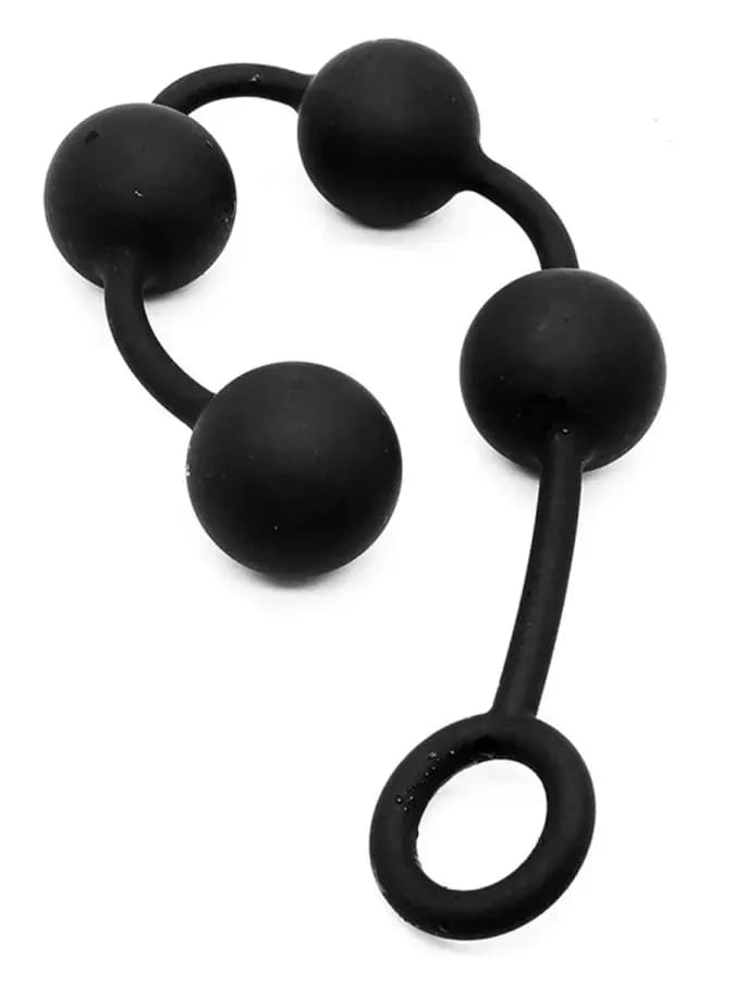 Большая анальная цепочка BIG BLACK ANAL BEADS 39см — фото 4