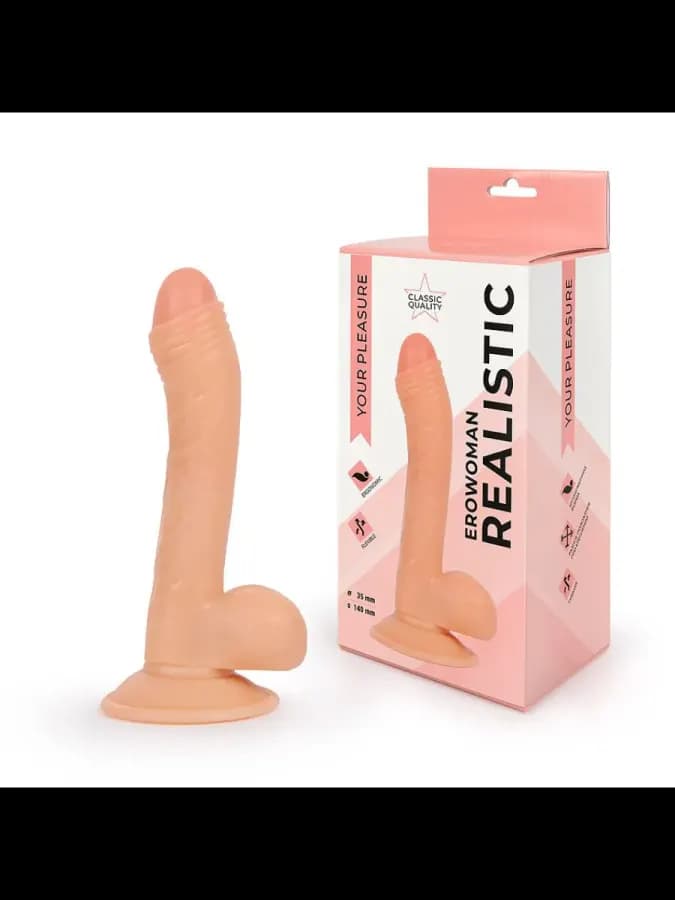 Фаллоимитатор с мошонкой Erowoman - 18,5 см