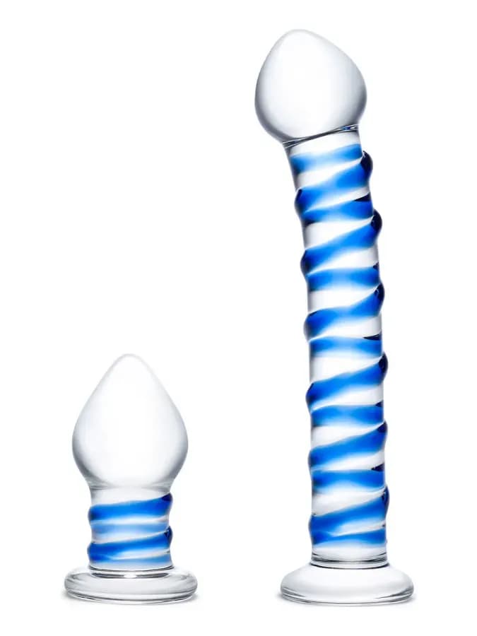 Swirly Dildo & Buttplug Set — набор из 2 стеклянных игрушек — фото 2