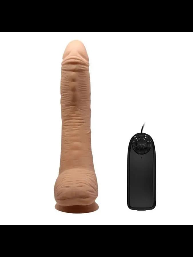 Фаллоимитатор Beautiful Alex Dildo с вибрацией и пультом управления (28,2×5 см) светлый