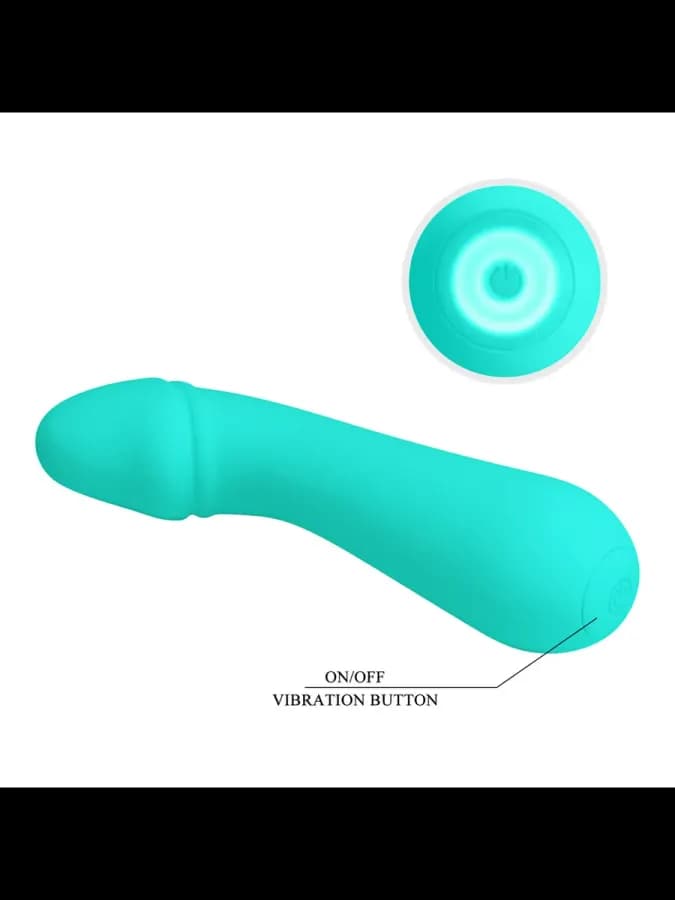 Вибратор Cetus Super Soft (15 см) бирюзовый — фото 3