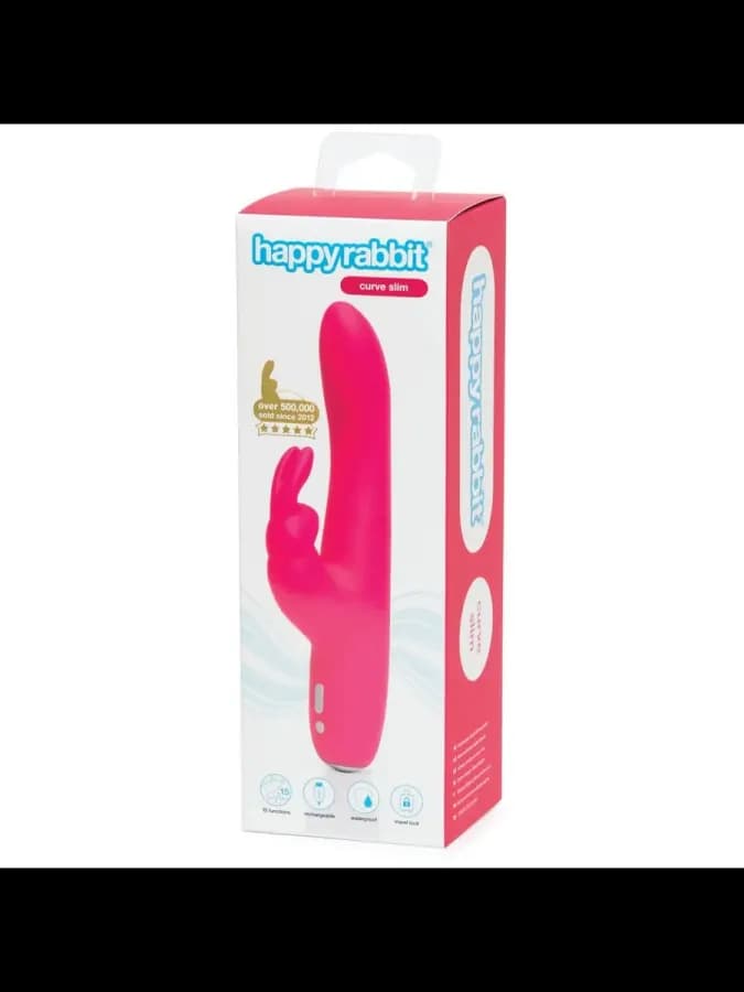Вибратор Happy Rabbit Slimline Curve розовый — фото 2
